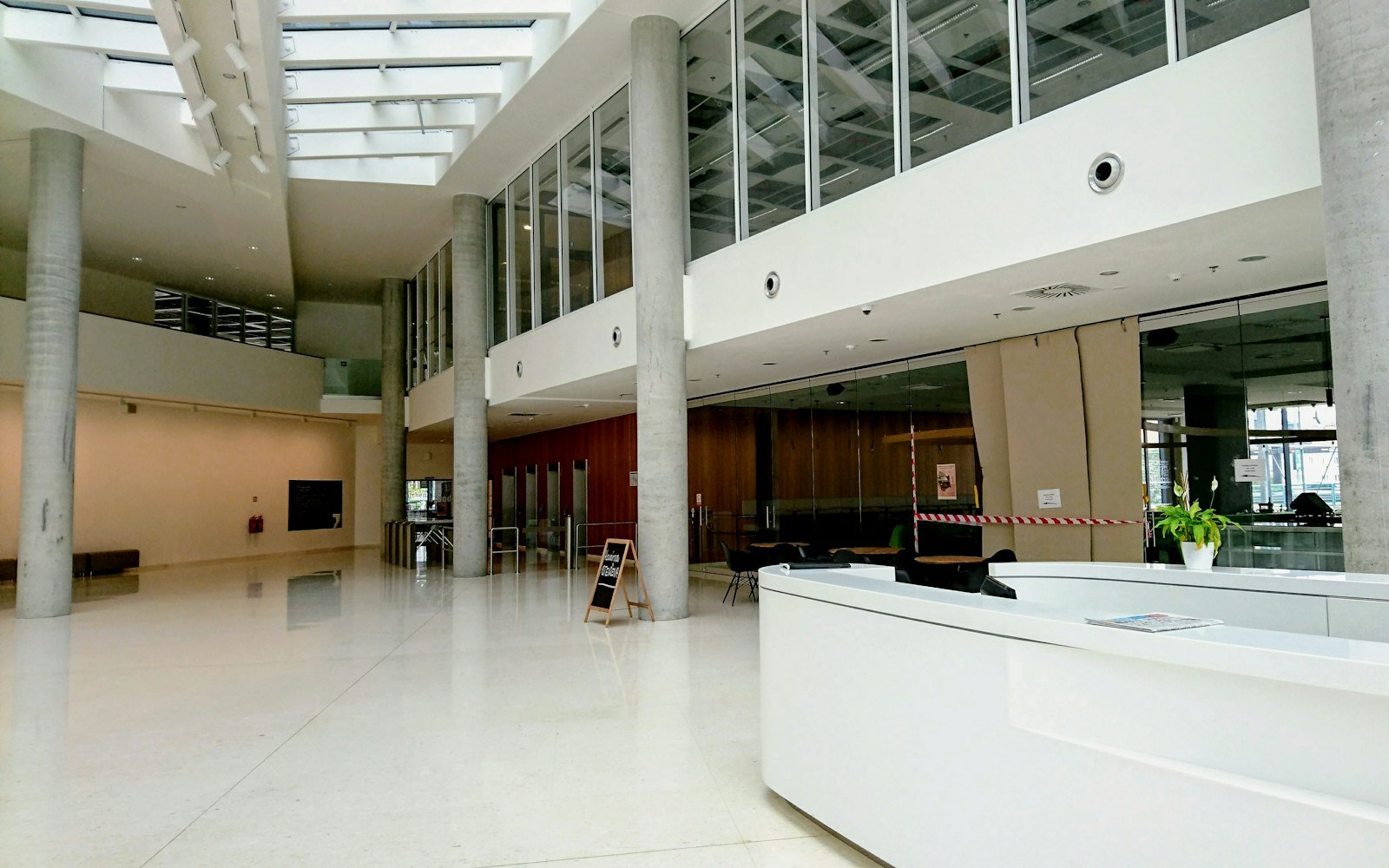 Clinic atrium with reception desk