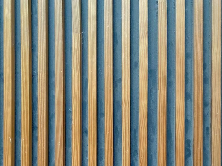 Detail of timber and metal slats