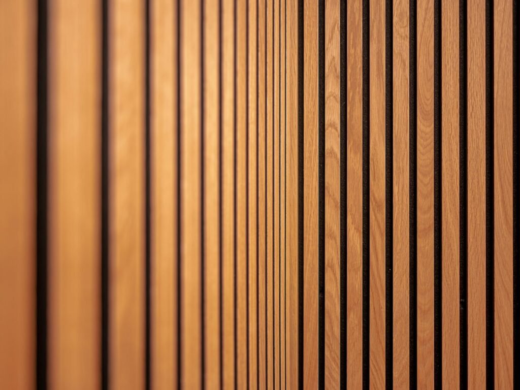 Timber slat acoustic wall